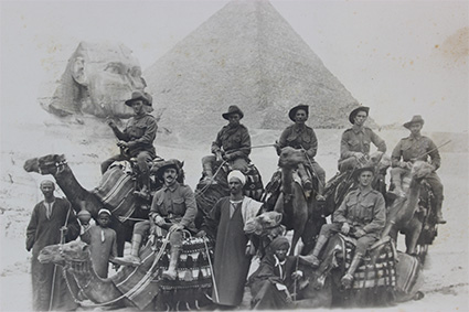 Fred Bolton (back row second from right) in Egypt before sailing to Gallipoli